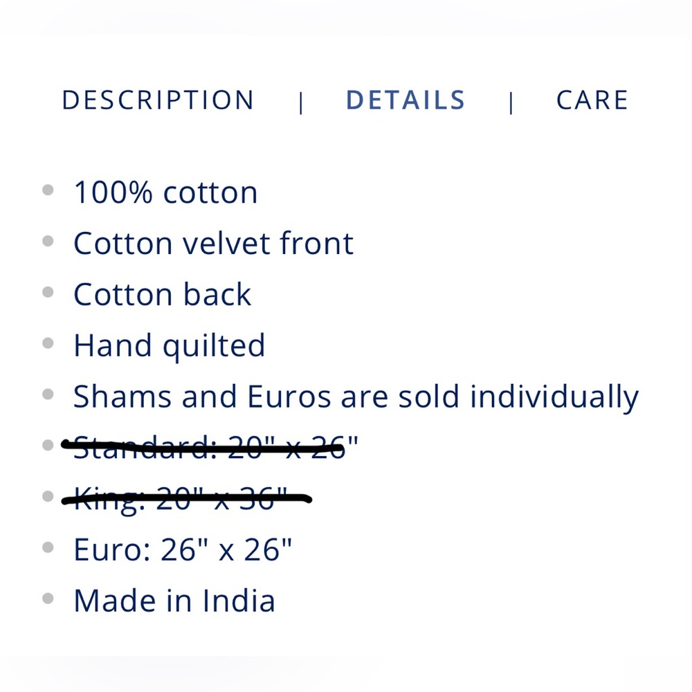 John Robshaw Indigo Cotton Velvet Euro Sham - Picture 9 of 9